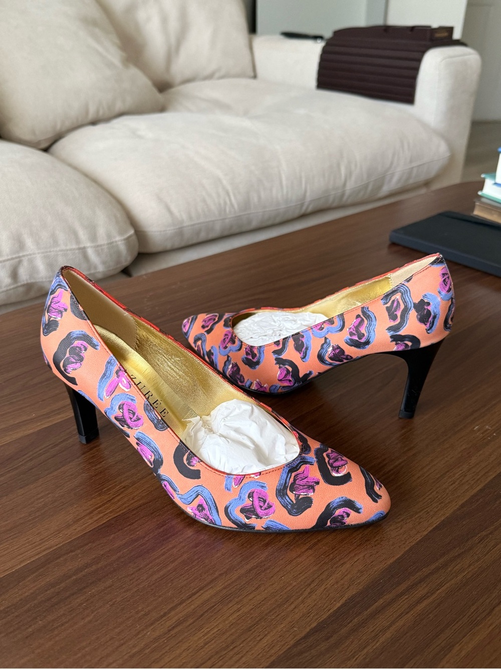 Azure Cannes Floral Print Women's Pumps